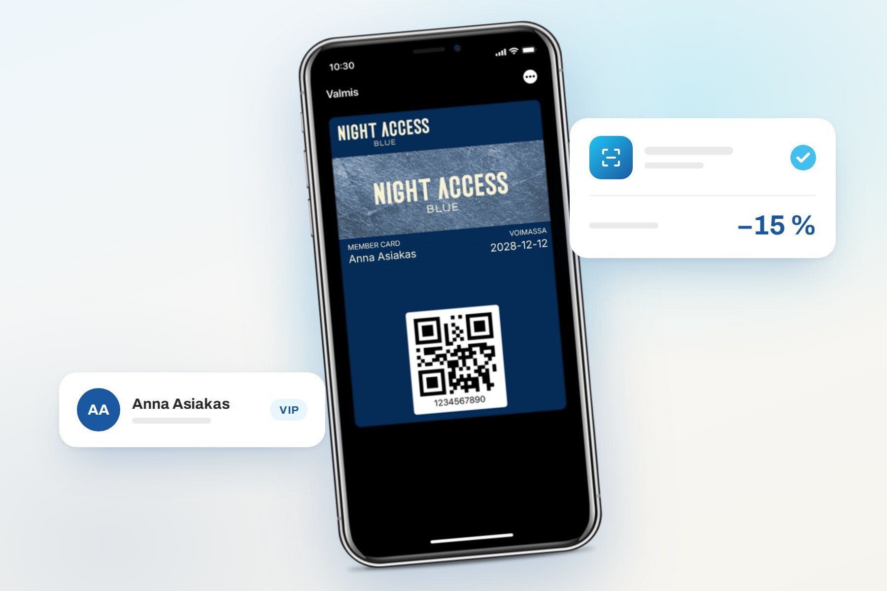 Night Access member card in Apple Wallet, identified with a benefit at checkout