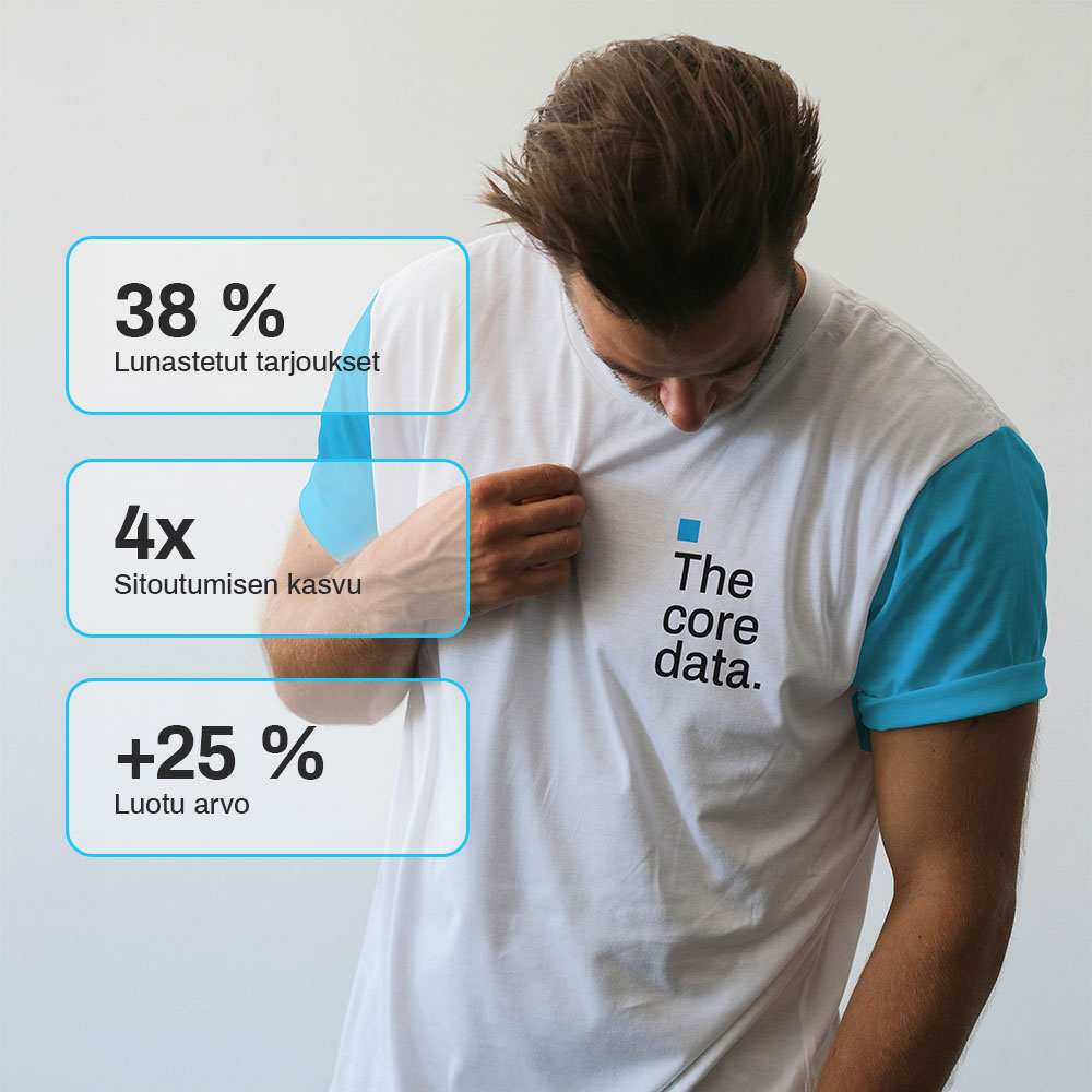 Kuvallinen esitys henkilöstä, joka paljastaa T-paidastaan 
